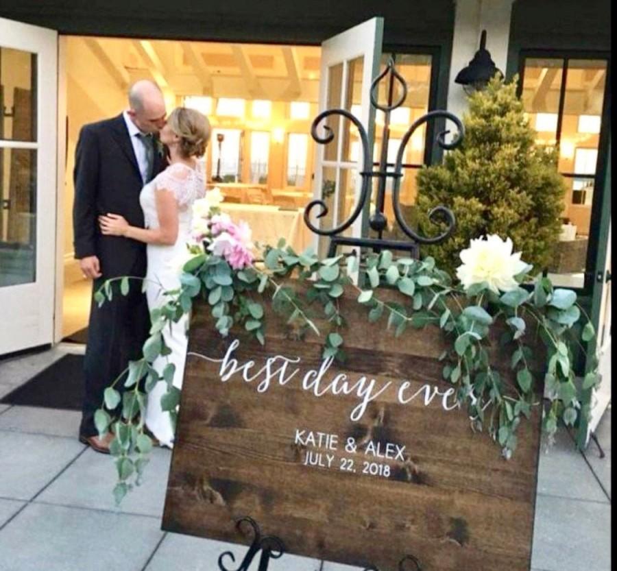 Mariage - Wedding Welcome Sign - Best Day Ever - Rustic Wood Wedding Sign - Wedding Reception Decor - Sophia Collection