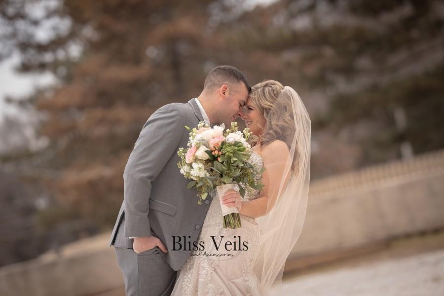 Hochzeit - One Layer Waltz Length Moscato Veil - Available in 9 Lengths and 10 Colors!  Fast Shipping!