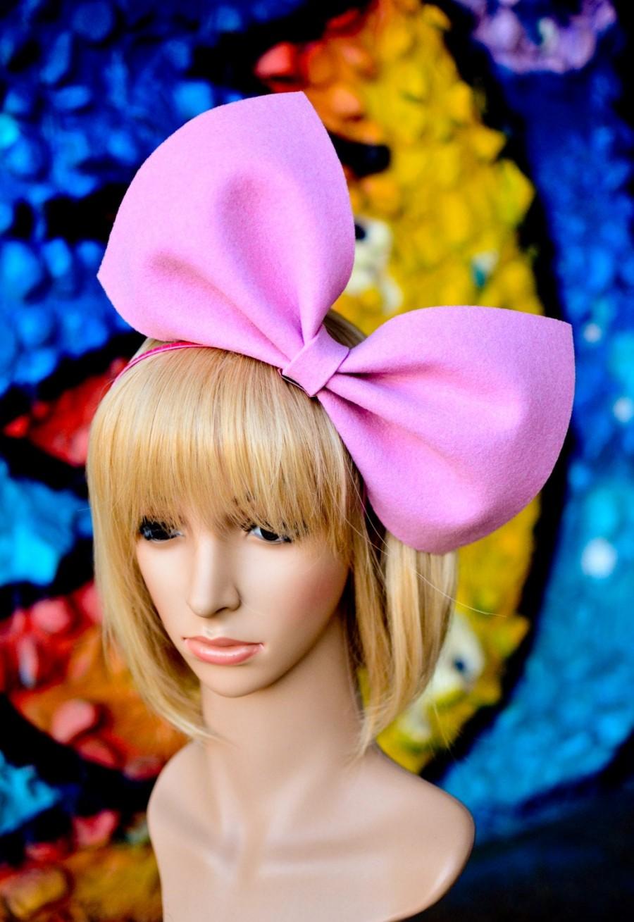 زفاف - Baby pink oversized bow headband bunny hair accessory extra large giant big bow party costume dolly