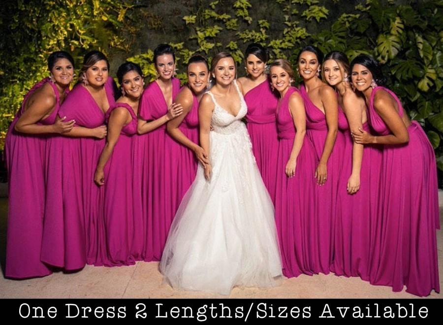 زفاف - Fuchsia bridesmaid dress long infinity dress short convertible bridesmaid dress infinity dress red violet long maxi dress wedding dress