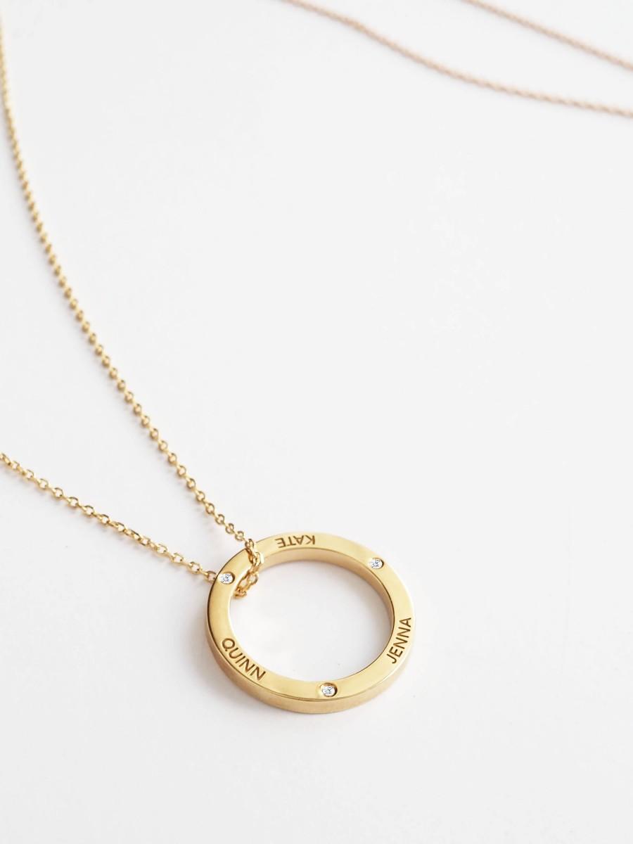 زفاف - Linked Circle Necklace - Family Necklace - Custom Children Name Necklace -  Mother's Day Gift - HN18