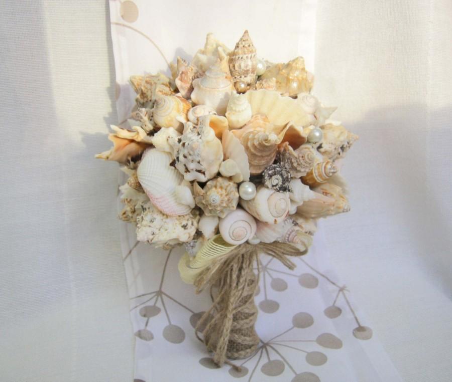 زفاف - Sea shell Bouquet, Bridal Bouquet Sea, Bridesmaid Bouquet, Beach Wedding, Nautical Wedding, Coastal Wedding, Clamshells Bouquet, Starfish