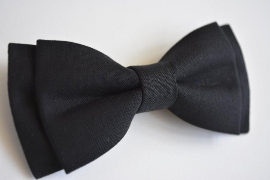 Mariage - Black bow tie/bow ties/bow ties for boys,cotton ties,wedding bow ties/black cotton bow tie/boys bow tie/gifts for boys/Bow ties