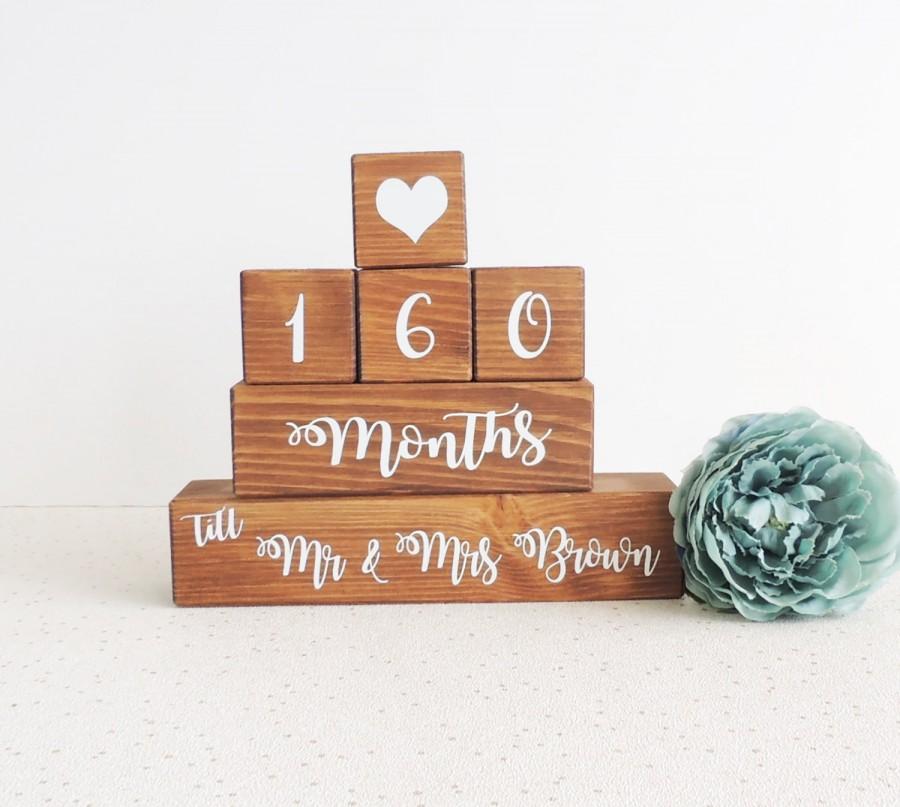 Hochzeit - wedding countdown, personalised gift, wooden countdown, engagement gift, bride to be, days till wedding, daughter engagement, fiance gift