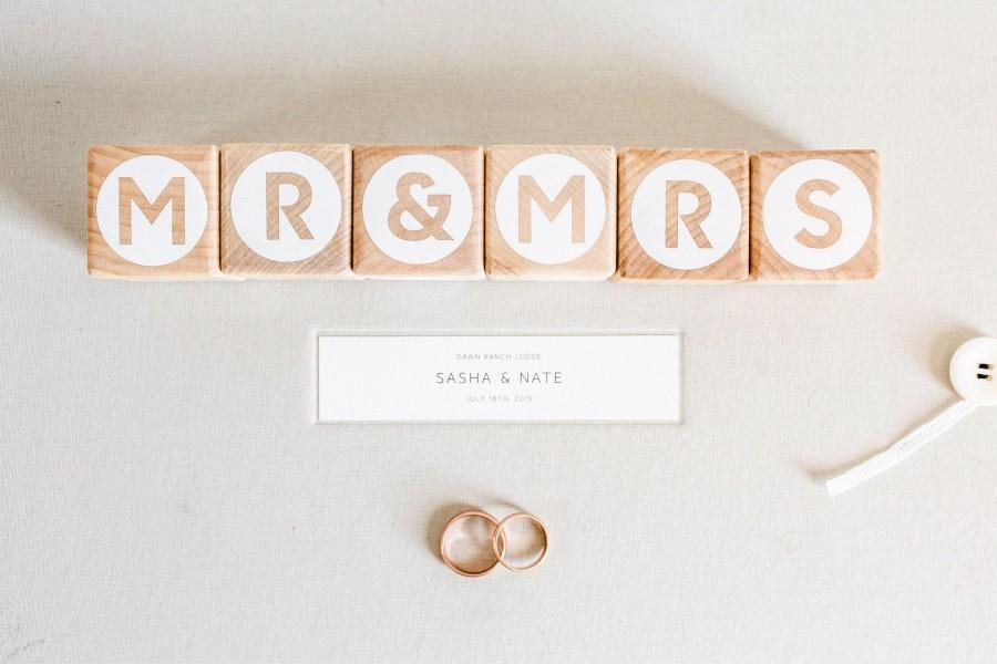 Wedding - Simple Letter Wood Blocks - Rustic Country Wedding Decor - Bridal Shower - Wedding Photo Props Mr&Mrs Modern Personalized - Christmas gift