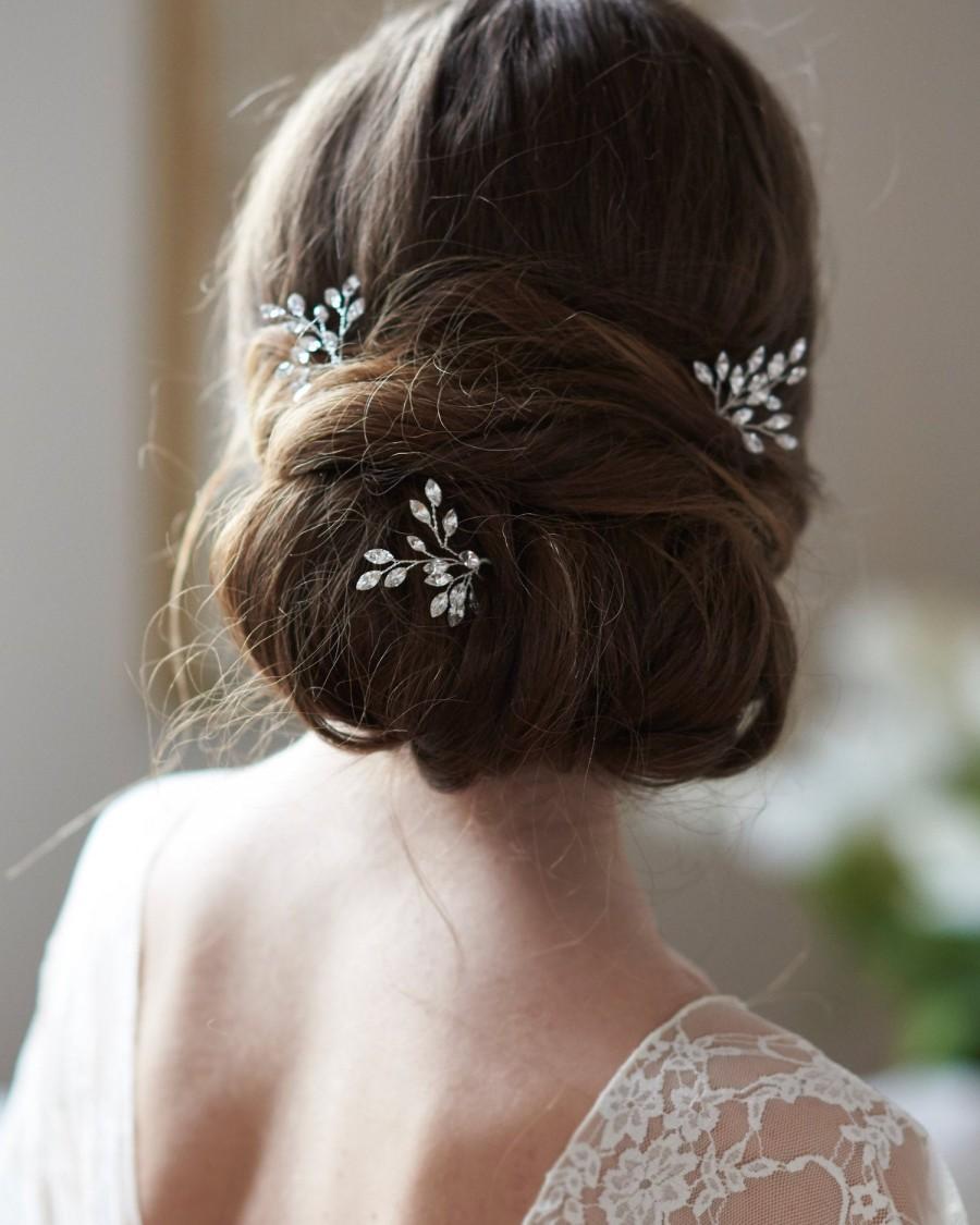 زفاف - Crystal Bridal Hair Pins, Silver Crystal Wedding Hair Pins, Bridal Hair Pin, Crystal Wedding Hair Pins, Hair Pin, Bridal Hair Pins ~ TP-2837