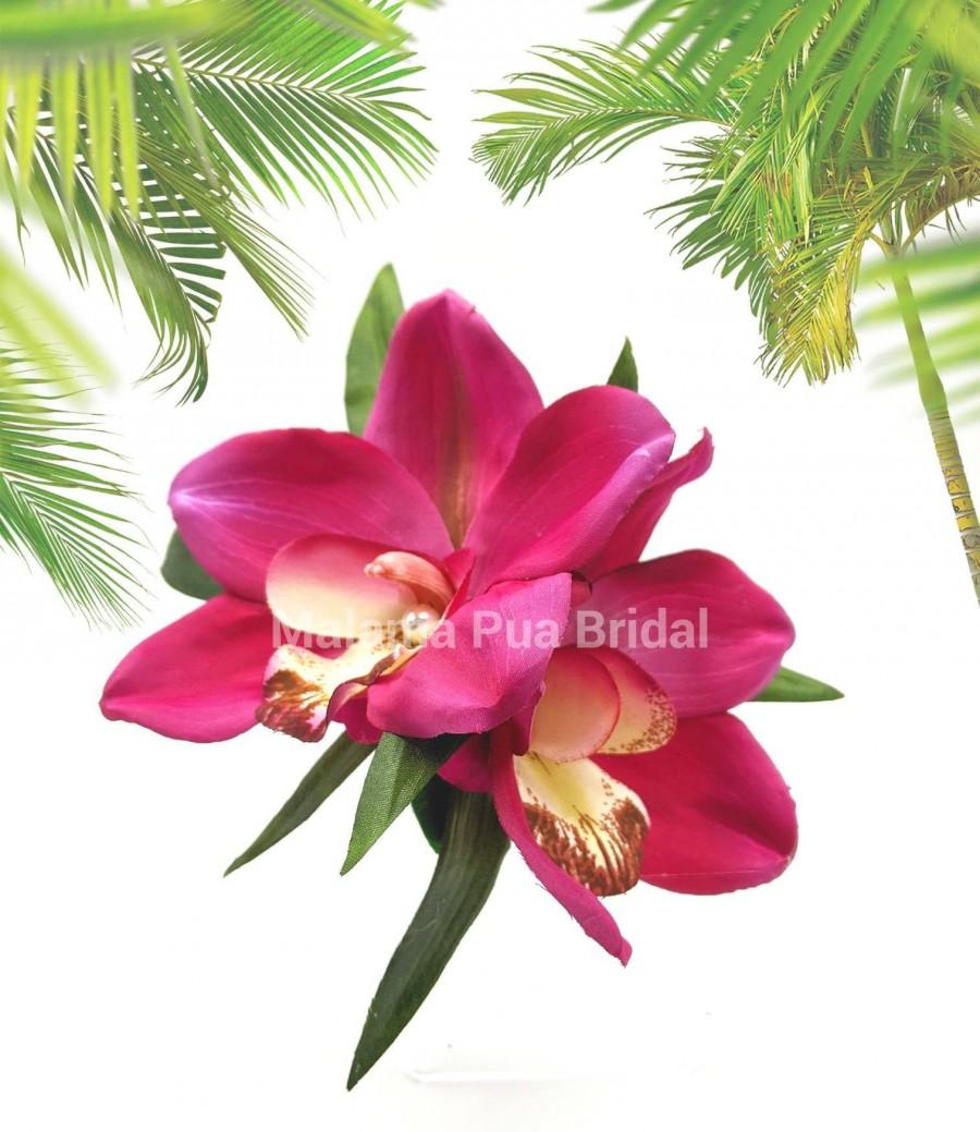 Mariage - Tropical Hair clip, Bridal head piece, silk orchid, hair accessory, hair flower, Wedding Headpiece, Hawaiian hair clip, Hair piece,hair comb