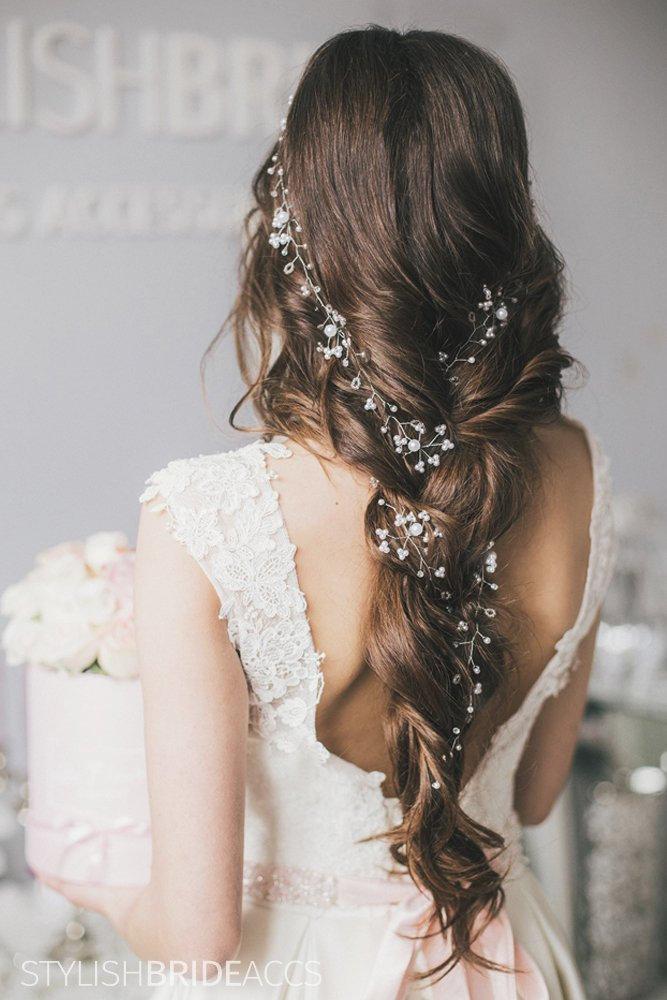 Mariage - Rustic 2020 Wedding Hair Vine Extra Long 0.45-1.5 meters, Wedding Pearl Hair Vine Boho 2020, Pearl Hair Accessories, Bridal Hairpiece
