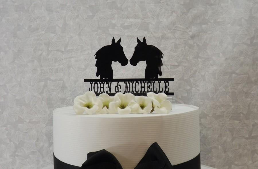 Wedding - Personalized Cake Topper - Horses - Cake Topper, for the country, western, rustic, horse lover.  Personalize with your name/phrase.