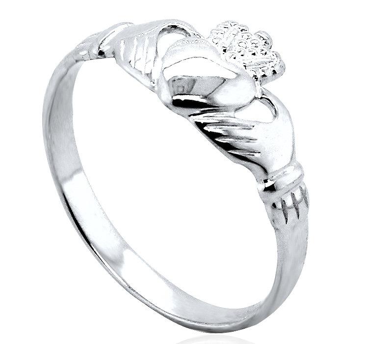 زفاف - Sterling Silver Claddagh Ring Maidens Ladys Gents Cladda Heart Hands Crown Gift Box Large Sizes