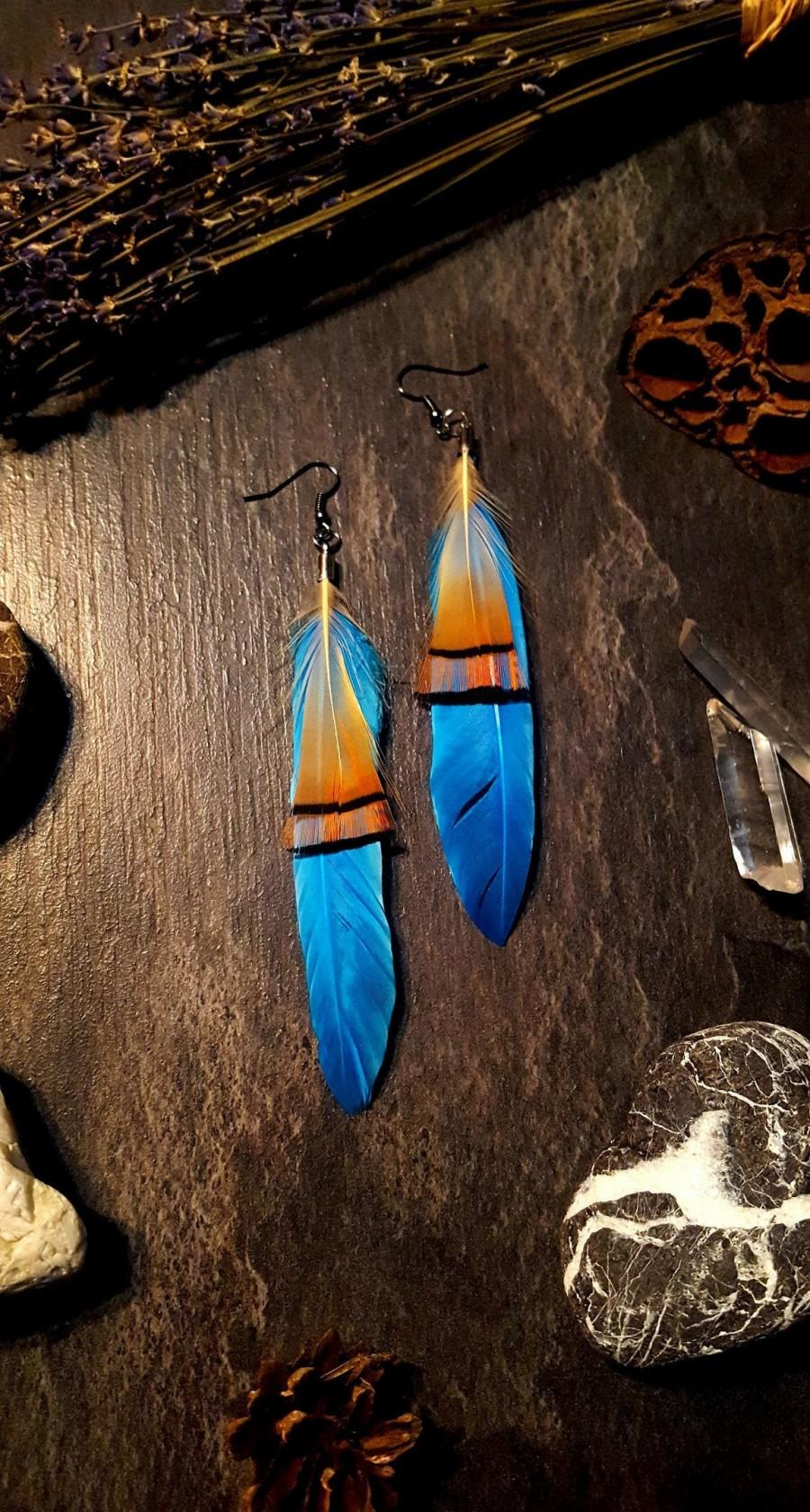 زفاف - Rachel Amber earrings earrings feathers blue earrings cosplay Life is strange: Before the storm