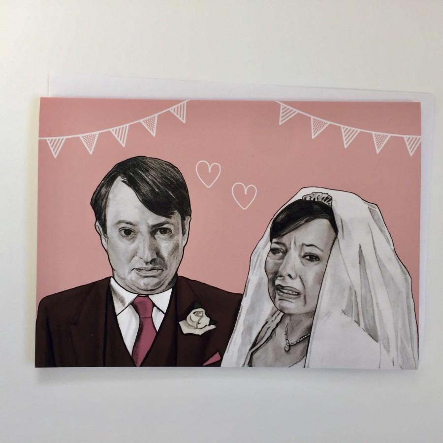Wedding - Peep Show Illustrative A5 Card - Mark & Sophie