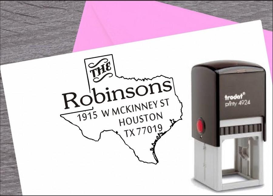 Hochzeit - Texas, Square Stamp, Self Inking Address Stamp, Address Stamp, Custom Address Stamp, Return Address Stamp, Housewarming Gift - TX