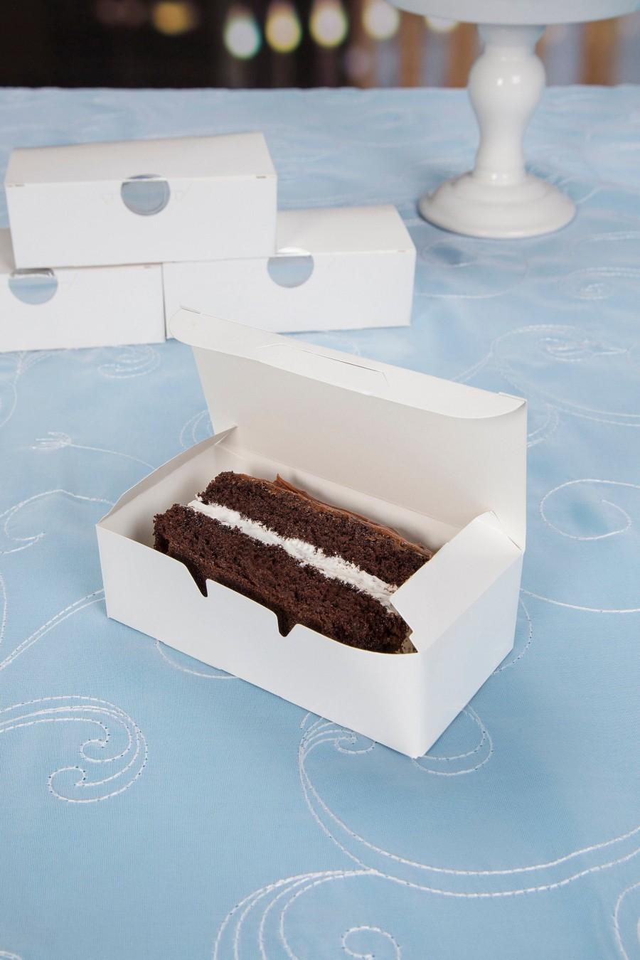 Wedding - 24 Cake Boxes with 24 Silver Seals, 5.5" x 3" x 2", Favor Boxes, Dessert Boxes, Gift Boxes, Birthday Cake Box, Wedding Cake Boxes, Party Box