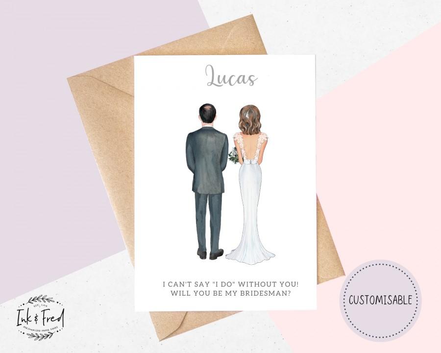 Hochzeit - Will You Be My Bridesman, Personalized Bridesman Proposal, Bridesman Proposal, Will You Be My Bridesman Card, Brides Man Proposal
