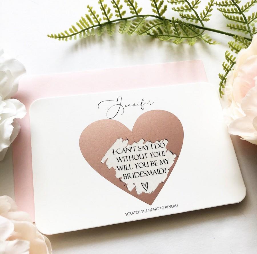 زفاف - Personalised Will you be my Bridesmaid Proposal Scratch off Card Wedding Scratch Off Card Rose Gold, Gold Scratch Off Card Reveal Card
