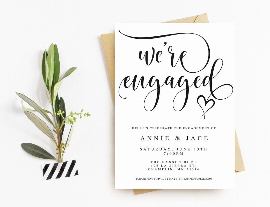Printable Engagement Announcement We re Engaged Editable 
