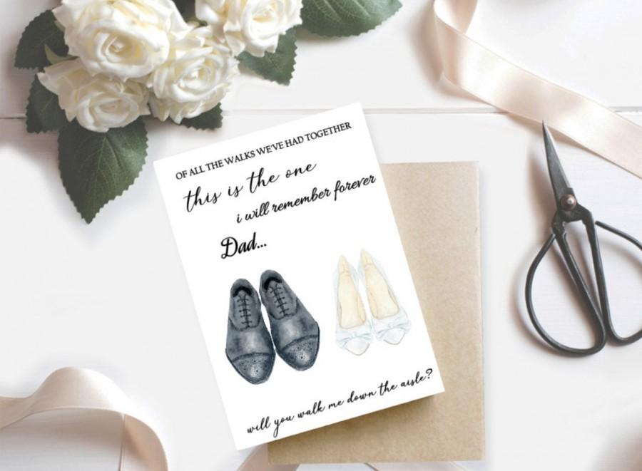 Wedding - Wedding Card Asking to Give You Away Way to Ask Someone Special Will You Walk Me Down the Aisle, Father of the Bride Uncle Brother Card