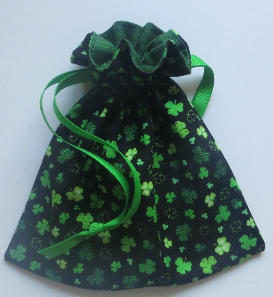 Mariage - St. Patrick's Day Lined Drawstring Fabric Gift Bag