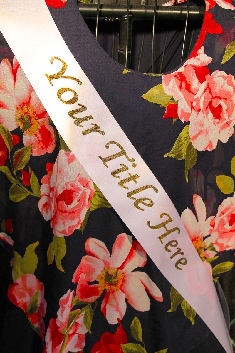زفاف - Personalized Custom Satin Printed Sash for Pageants, Proms, Dances, Parties