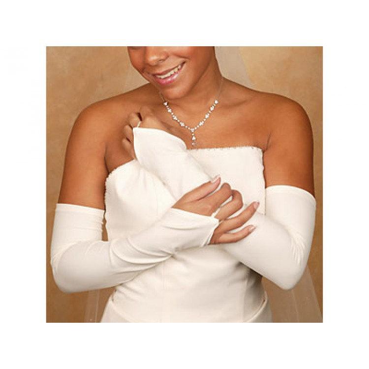 زفاف - Bridal Gloves Fingerless Matte Satin Bridal Glove Opera/Shoulder Length (White or Ivory)