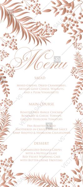 Hochzeit - Gold Foil greenery menu design wedding invitation set herbal design PDF 5x7 in wedding invitation maker
