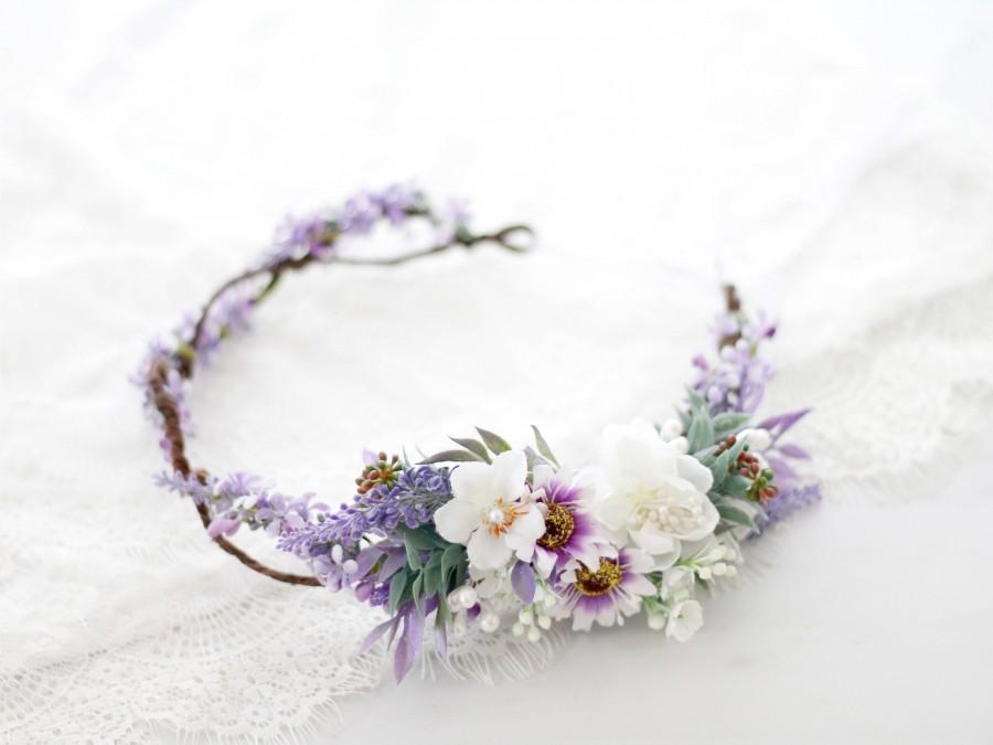 Hochzeit - Lavender flower crown for wedding