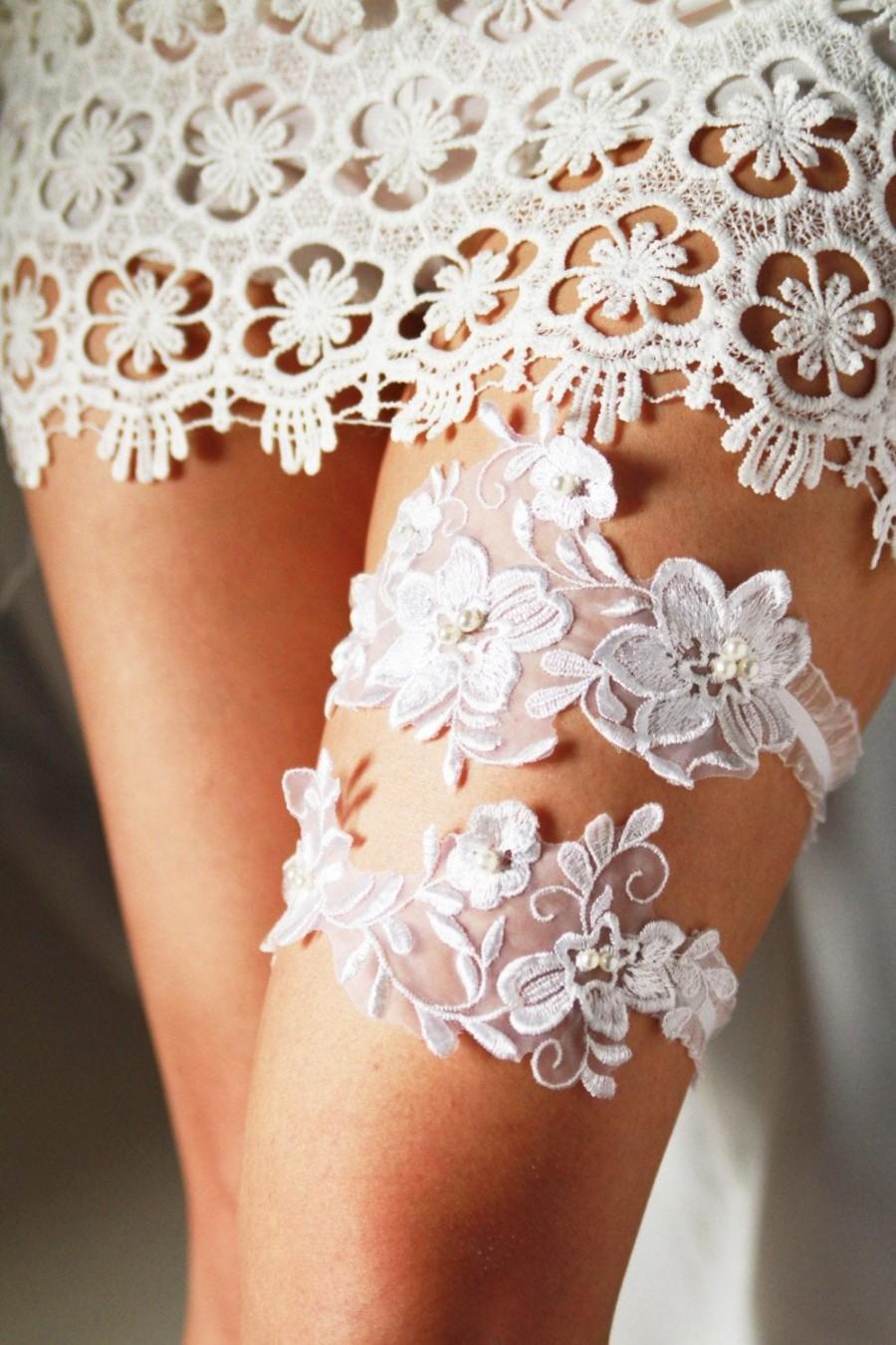 Mariage - Wedding Garter Bridal Garter Lace Garter Set - Rustic Wedding Boho Wedding Keepsake Garter Toss Garter - Garters Belts Bohemian Wedding