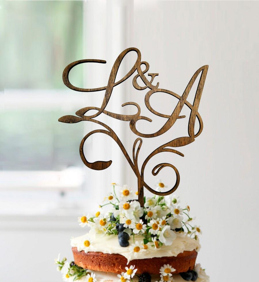 Hochzeit - l cake topper, wedding cake topper, cake toppers for wedding, rustic cake topper, initial cake topper, cake topper wedding, letter wood #058