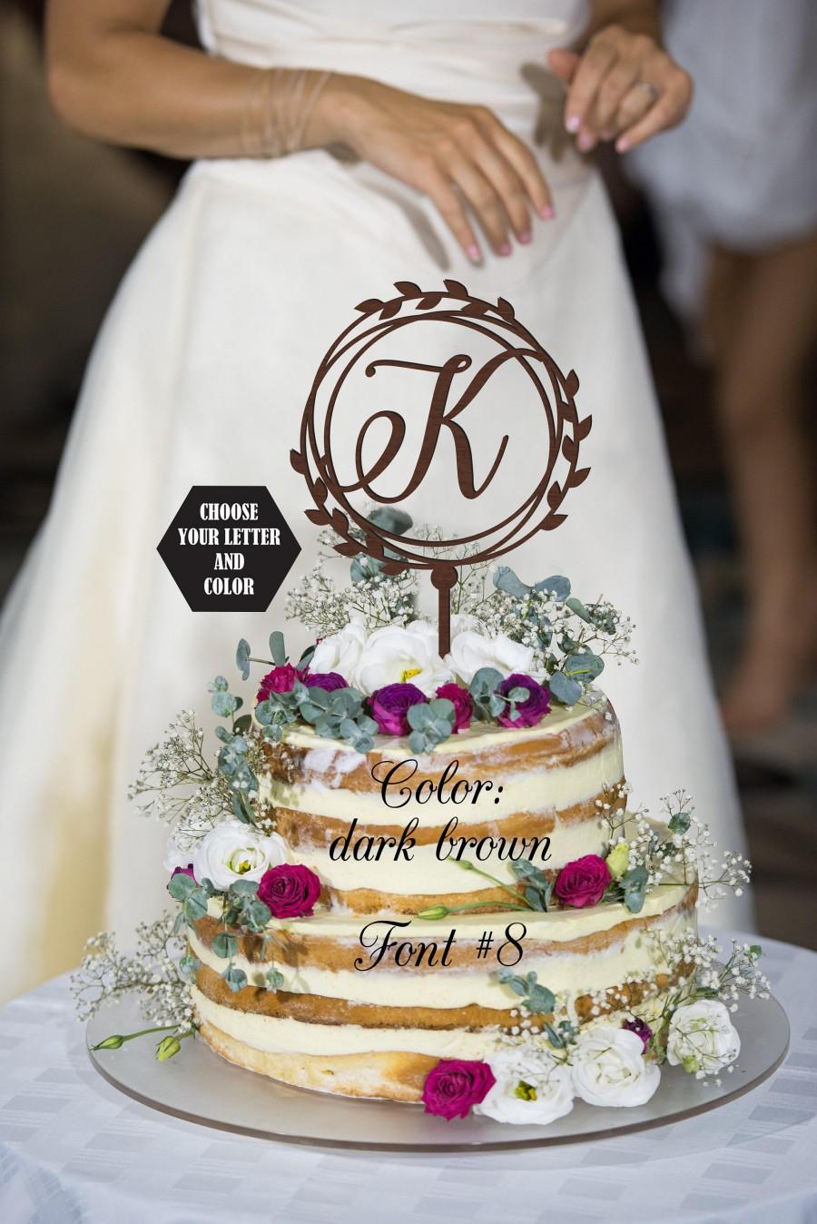 Mariage - Wedding Cake Topper Letter cake topper K, Unique Cake Topper, Monogram Cake Topper, Initials Cake Topper Single Letter, Personalised Topper
