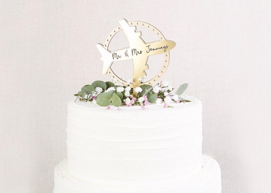 Hochzeit - Wedding Cake Topper, Wedding Cake Topper Travel Theme