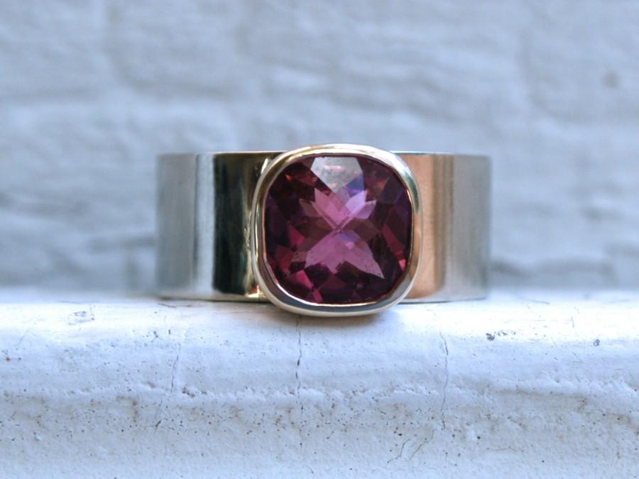 Свадьба - Vintage 14K White Gold Pink Tourmaline Solitaire Ring - 3.50ct.