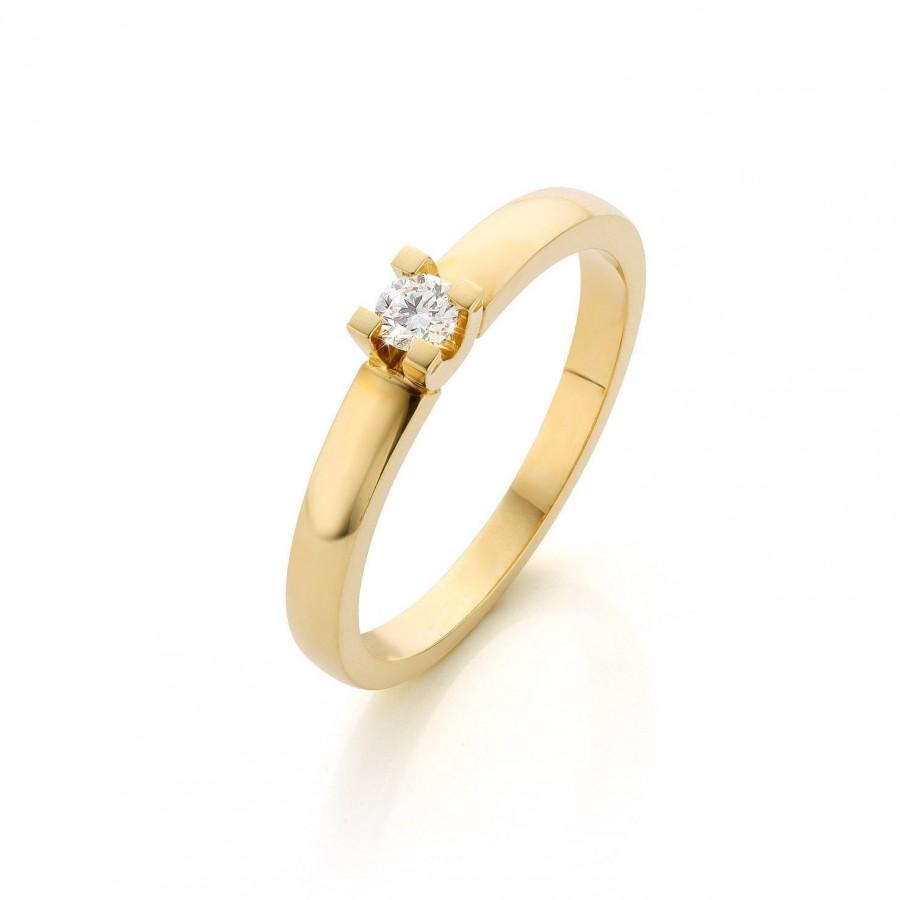 Hochzeit - Engagement ring 14 karat gold. Handmade diamond ring unique style by Cober. Free shipping!