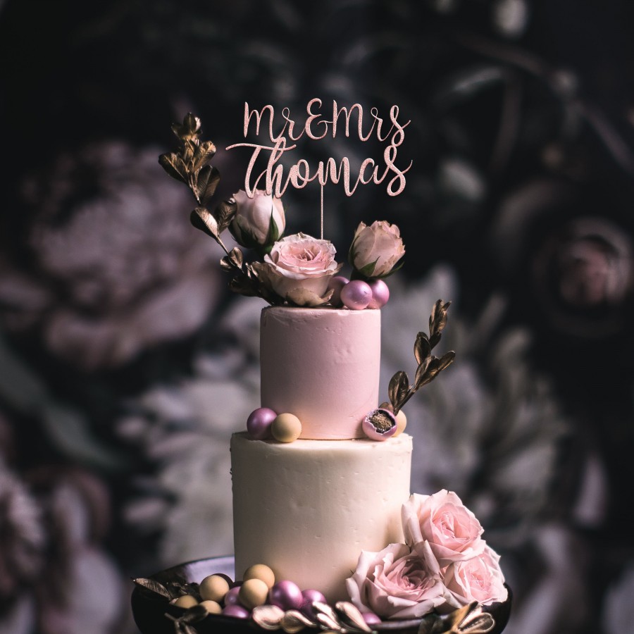زفاف - Last Name Cake Toppers for Wedding - Rose Gold Cake Topper Personalized - Mr n Mrs Cake Toppers -Rustic Cake topper for Anniversary Birthday