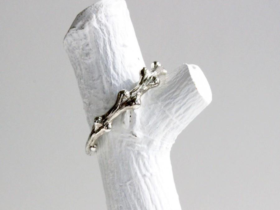 Wedding - Vine Ring, Dainty Silver Twig Ring, Bud Ring, Botanical Jewelry,Nature Inspired Handmade Fine Jewelry