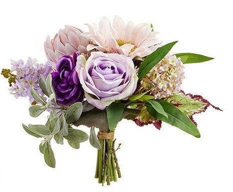 زفاف - Bridal bouquet sunflower, roses, and protea for brides and bridesmaids fake silk faux made to order