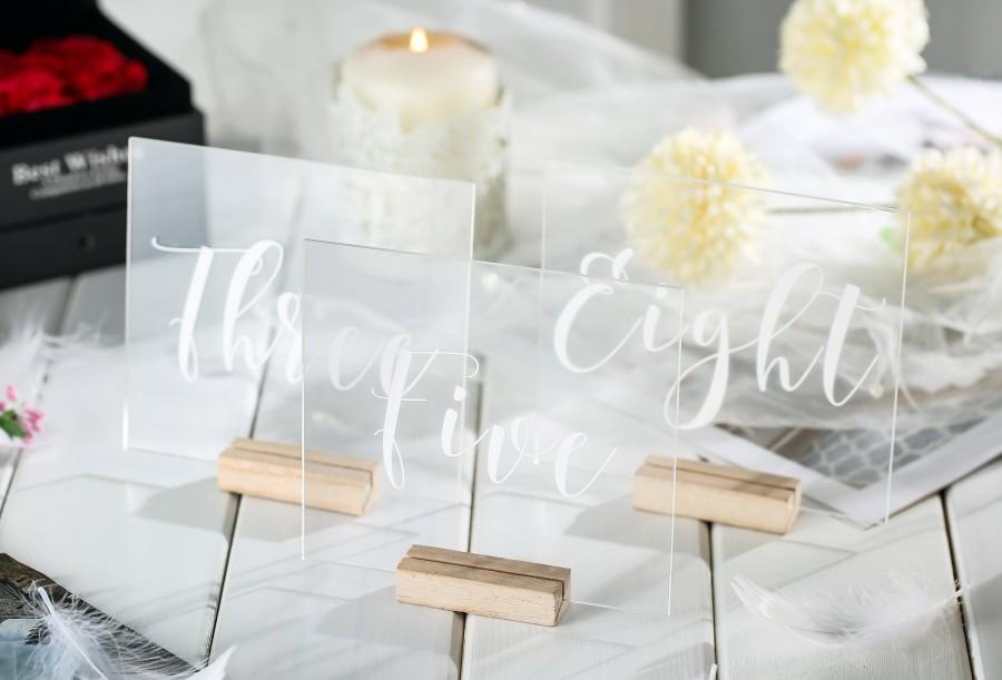 Mariage - Table numbers with stand, acrylic wedding table number, Geometric Wedding Table Decor, Plexiglass Table Number, Modern Weddings