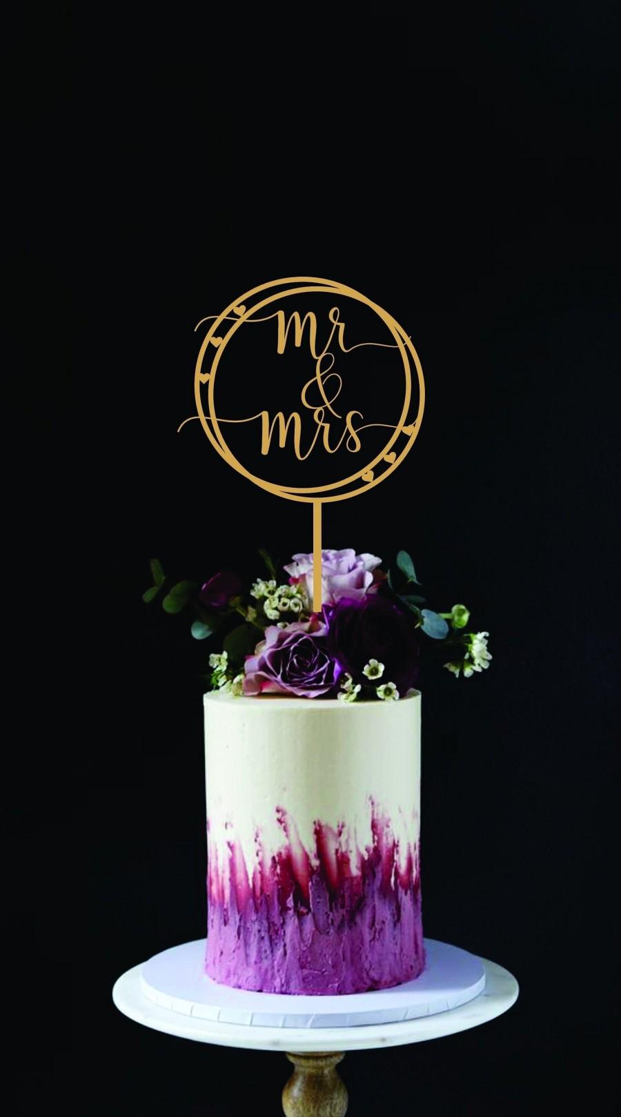 Mariage - boho Wedding Cake Topper, Free Gift Cake Topper,Gold cake Topper,Mr and Mrs Wedding Cake, Customized Toppper
