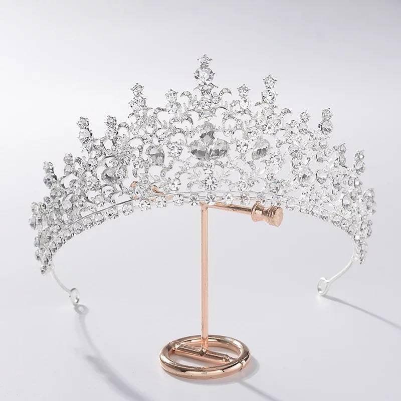 Hochzeit - Silver Wedding Tiara-Brides Hair Accessories-Bridal Hair Jewellery-Brides Silver Crown-Crystal Tiara-Silver Tiara-Crystal Princess Tiara