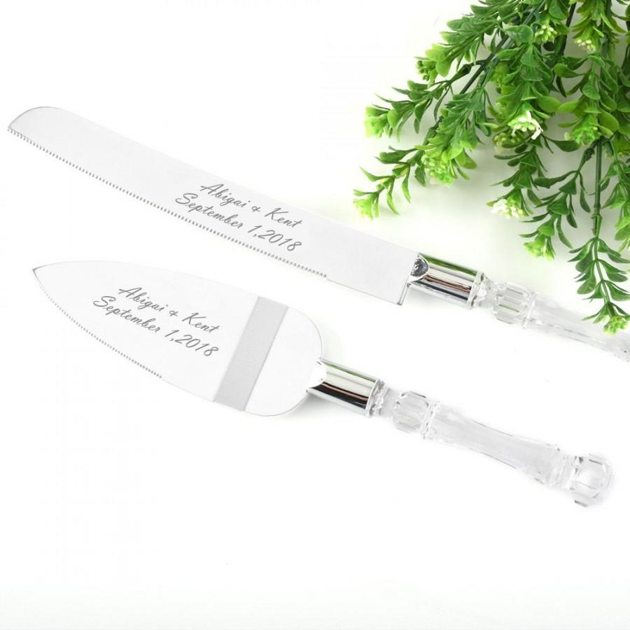 Wedding - Wedding Cake server set custom cake cutting set which personalized engraved cake knife is perfect as bridal wedding gift with cake serving