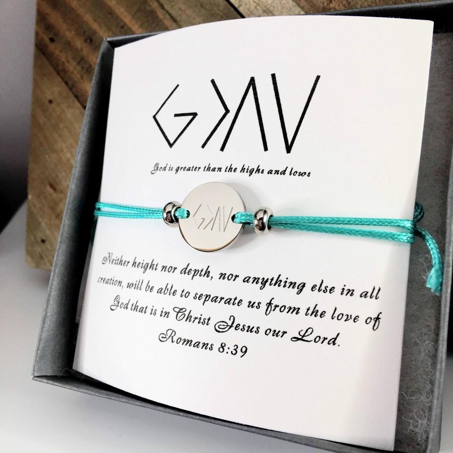 زفاف - God is greater than the high and lows bracelet Confirmation Gift Religious jewelry Scripture jewelry