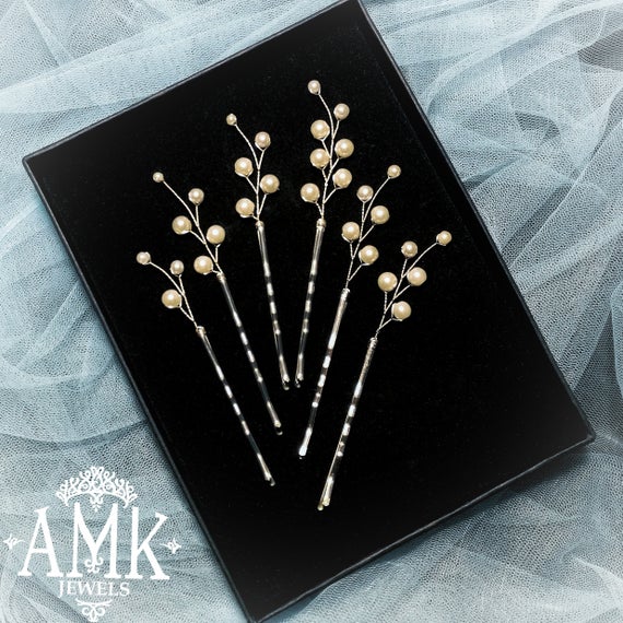 Свадьба - Set of hair pins, set bridal pins