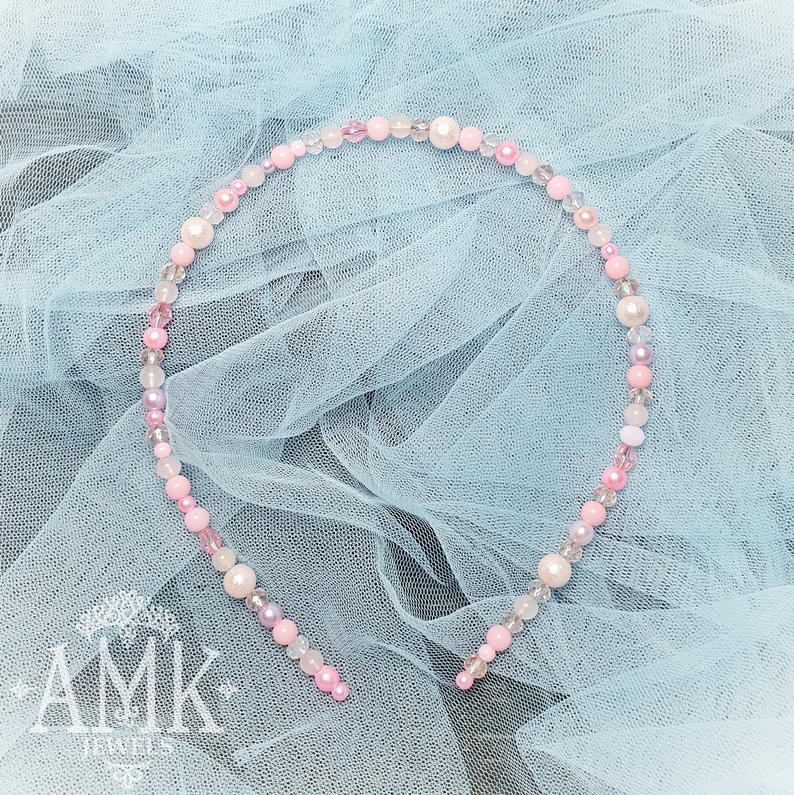 Hochzeit - Pink headband, light pink hair accessories