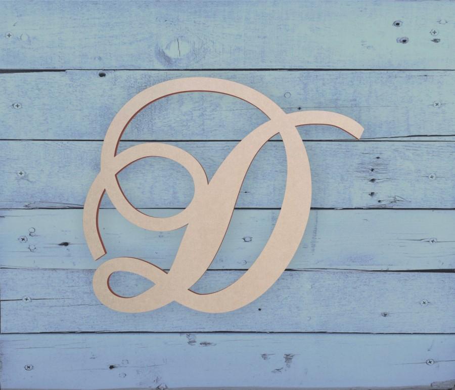 Wedding - Script Monogram Letter - Large or Small, Unfinished, Cursive Wooden Letter - Perfect for Crafts, DIY, Weddings - Sizes 1" to 42"