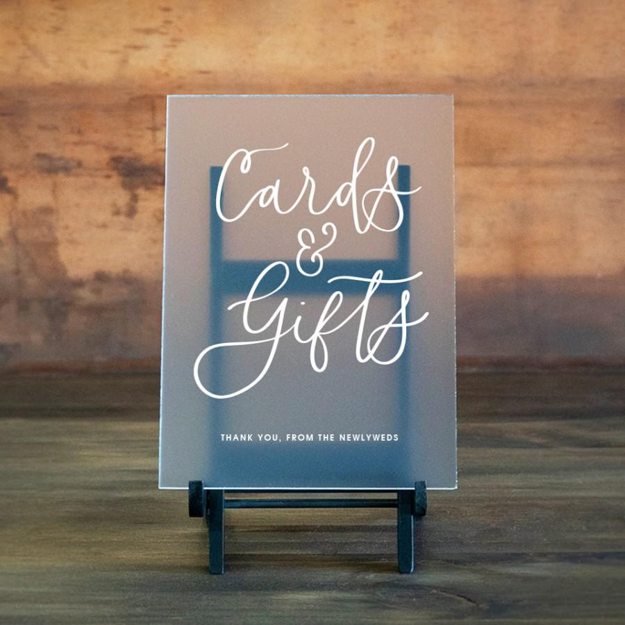 Wedding - Cards and Gifts Sign -  Glass Look Acrylic Sign - Wedding Sign - Wedding Table Sign - Wedding Signage - Wedding Acrylic Sign