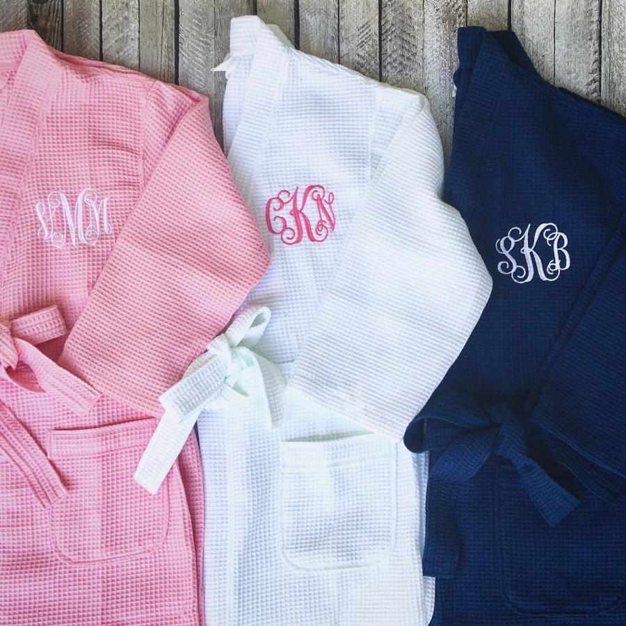 Свадьба - Monogrammed Waffle Robe, Bridesmaid Robes, Monogrammed Robe, Monogrammed Wedding Day Robes, Monogrammed Gifts