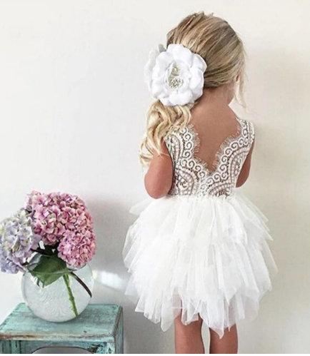 Свадьба - Lace Flower Girl Dress Rustic Flower Girl