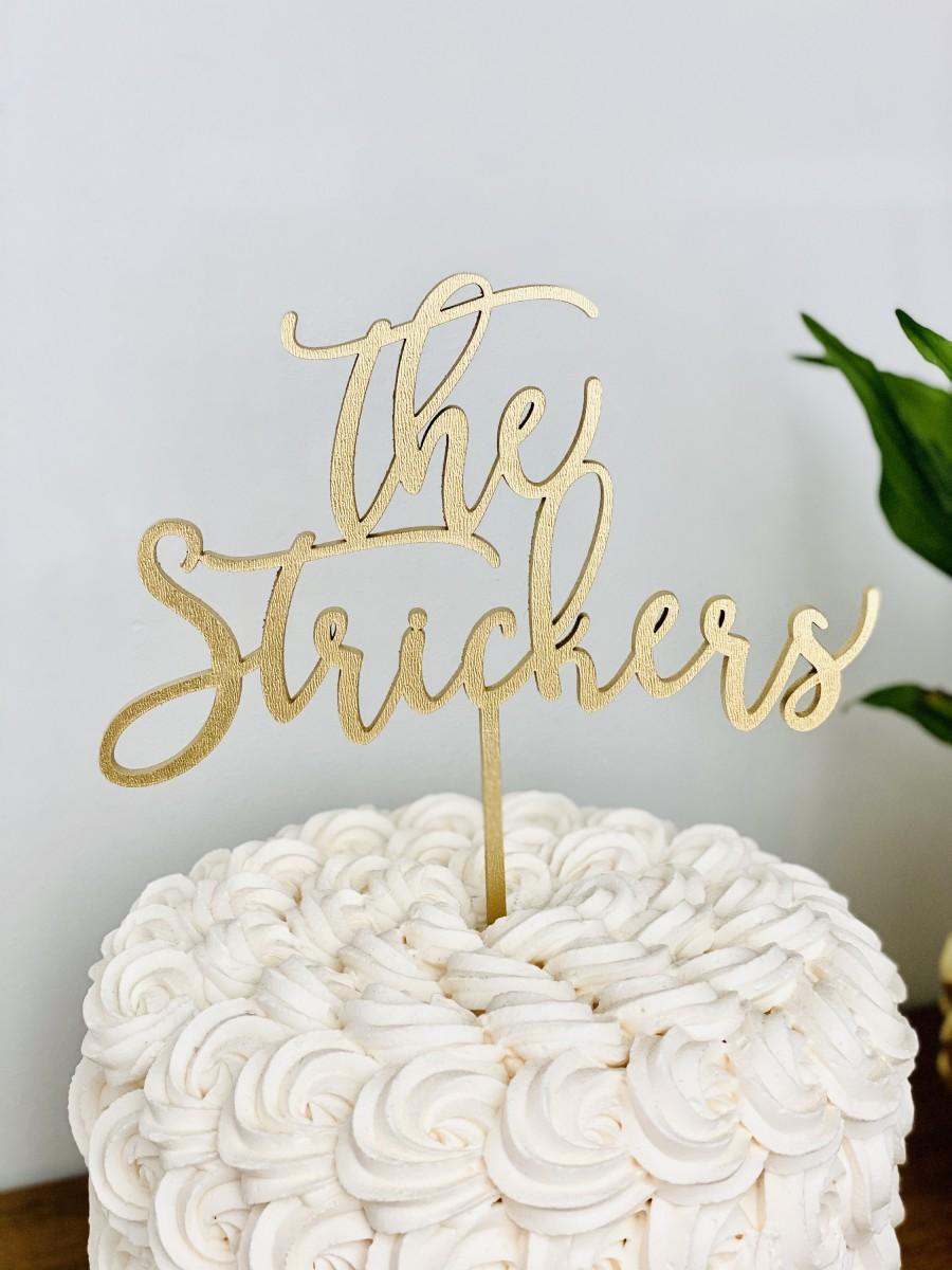 Свадьба - The Last Name Wedding Cake Topper 6" inches 