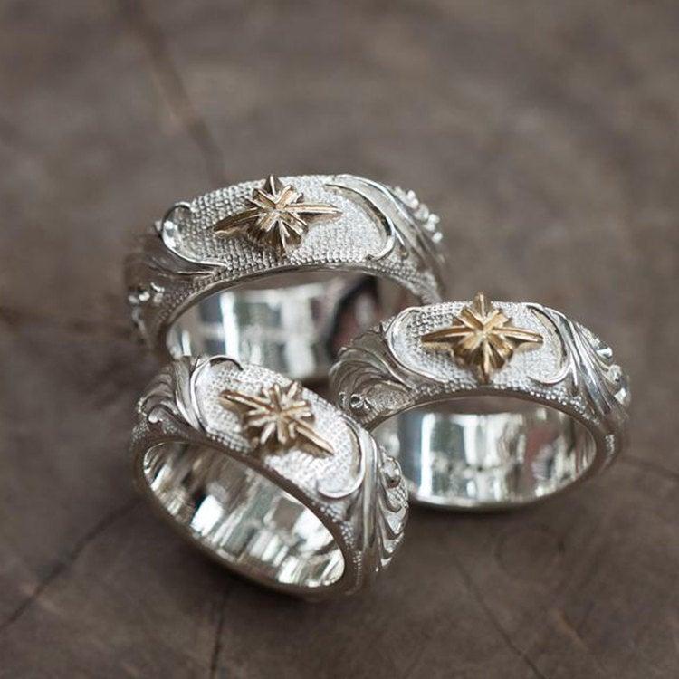 Mariage - Floral Silver Band 