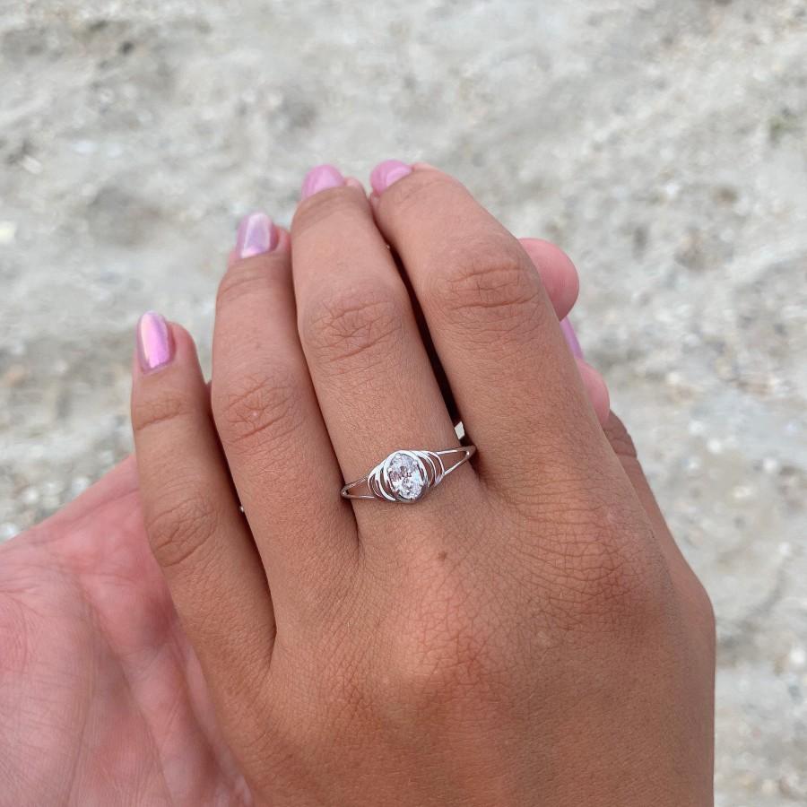 زفاف - Women promise ring, Art deco ring, Minimalist ring, Tiny ring, Dainty ring, Women silver ring, Antique style ring, Promise ring for her
